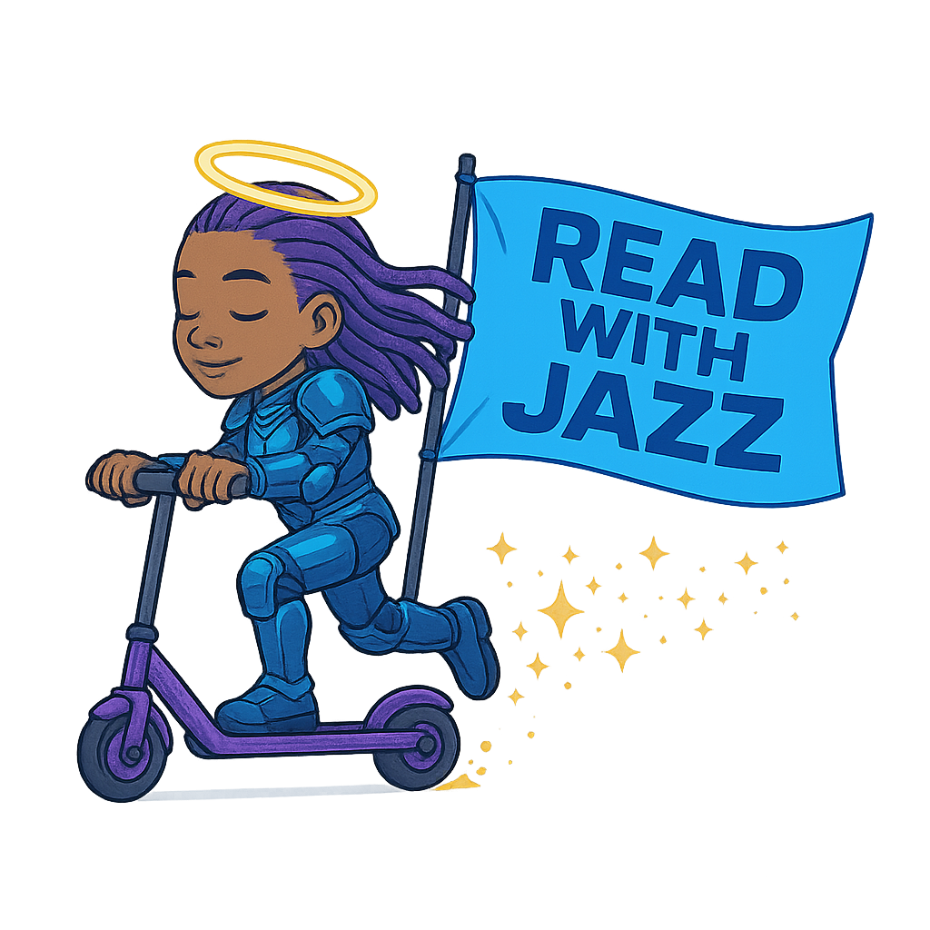 Jazz riding her scooter
